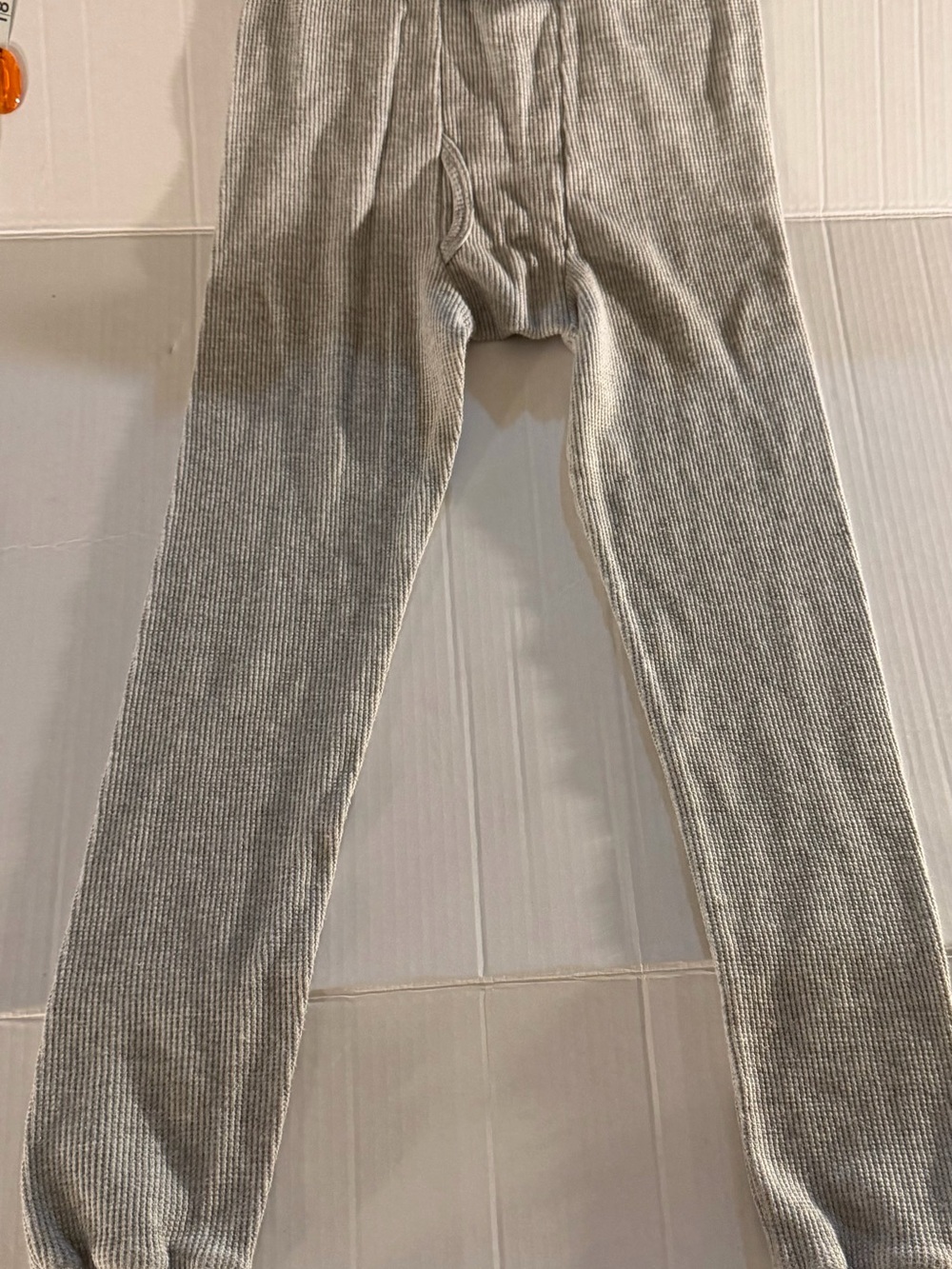 #320 Joe Boxer Ribbed Light Gray Kids Leggings